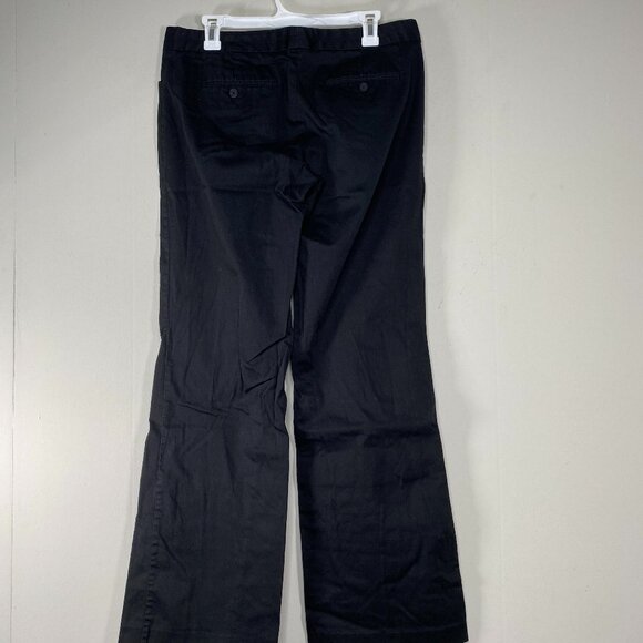 Express Editor Wide Leg Chino Pants Women's 10 Mid Rise Black Casual - Picture 2 of 13